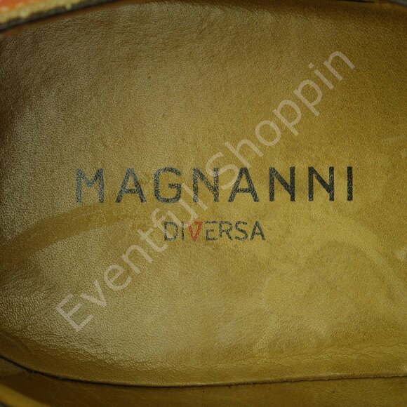 Magnanni Dress Shoes Mens 10.5D Brown Apron Toe Romelo Cognac Derby - Picture 6 of 8